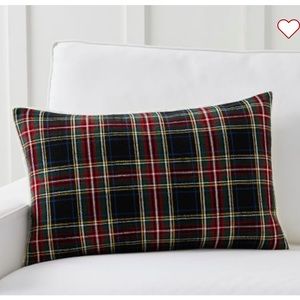 Pottery Barn Stewart Plaid Sherpa Back Lumbar Pillow Cover, 16 x 26"